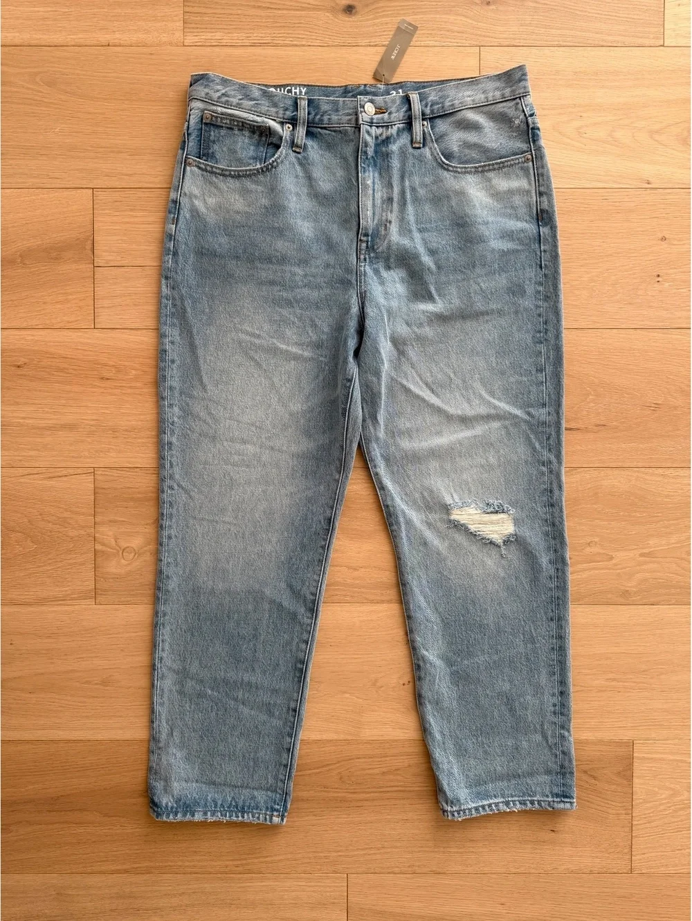 J.Crew Slouchy Boyfriend Jeans NWT Light Wash Distressed Size 31